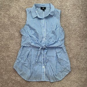 Blue and White Pin Stripe Dress Shirt